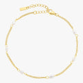 Noelle Jewelry gold freshwater pearl bracelet, flat lay