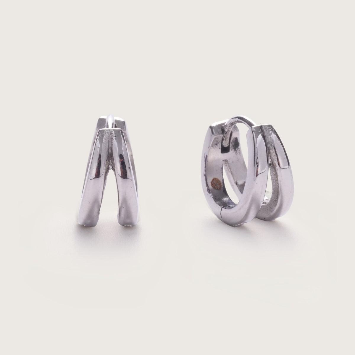 Araminta | Women Split Double Line Huggie Hoop Earrings