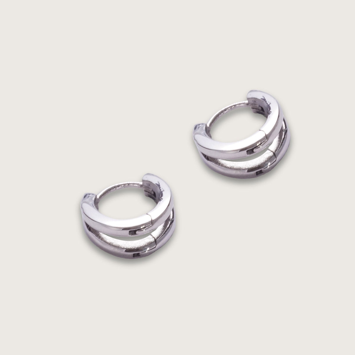 Araminta | Women Split Double Line Huggie Hoop Earrings