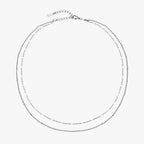 Noelle Jewelry silver double beaded choker, flat lay