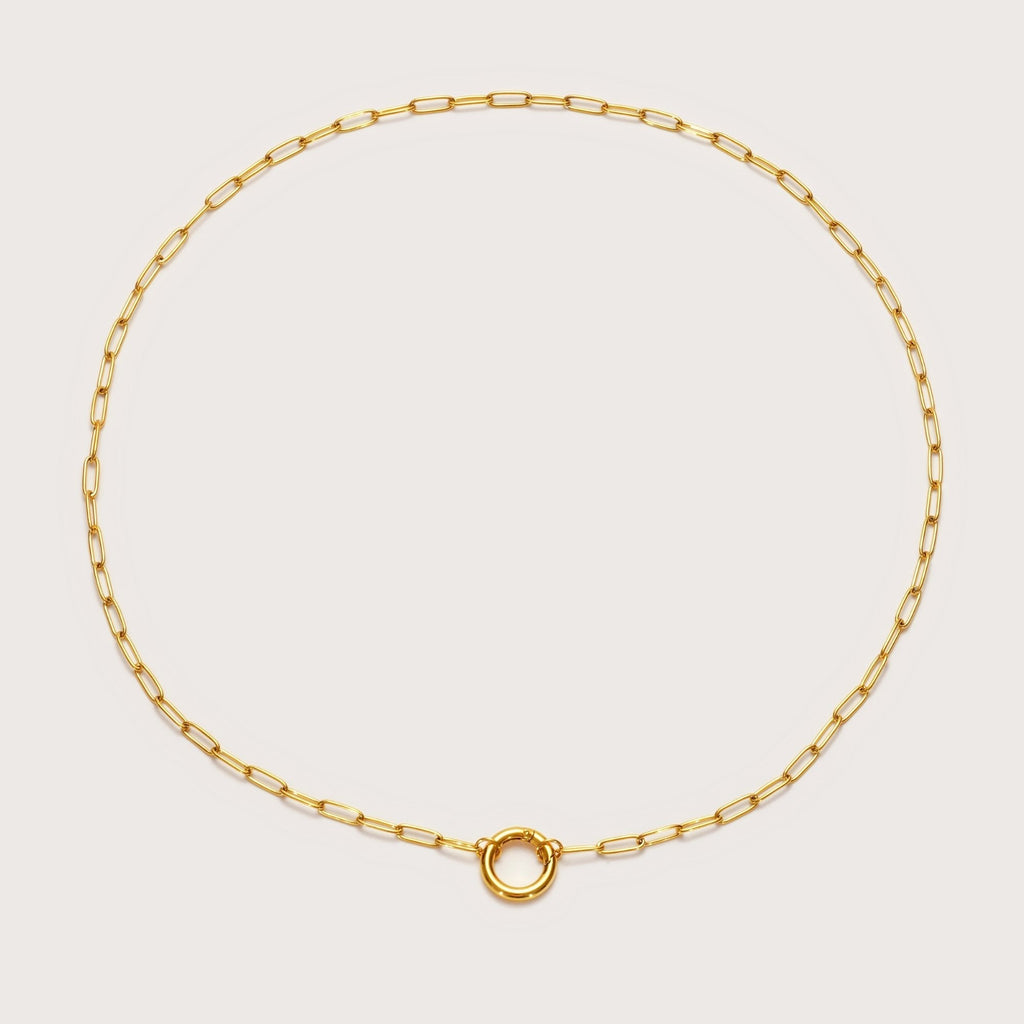 Hattie | Women Paperclip Chain Charm Necklace Short Length