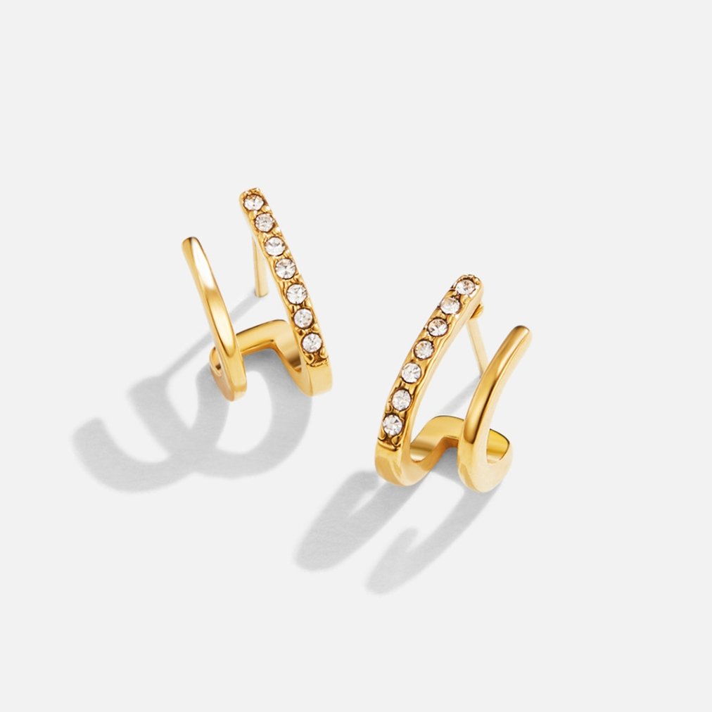 18K Gold & Crystal Claw Earrings - Beautiful Earth Boutique