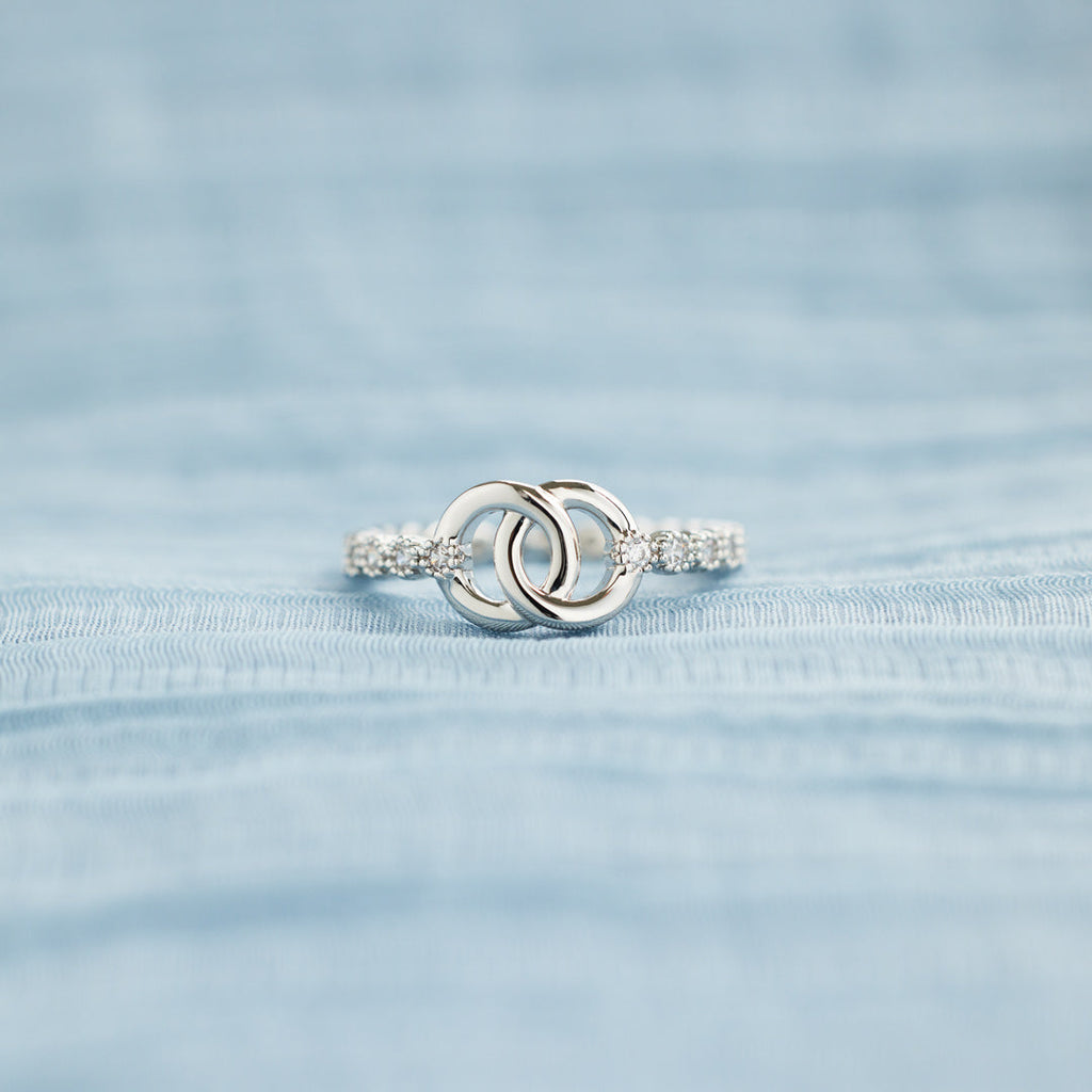 Adelaide | Women Mother Daughter Interlocking Pave Ring
