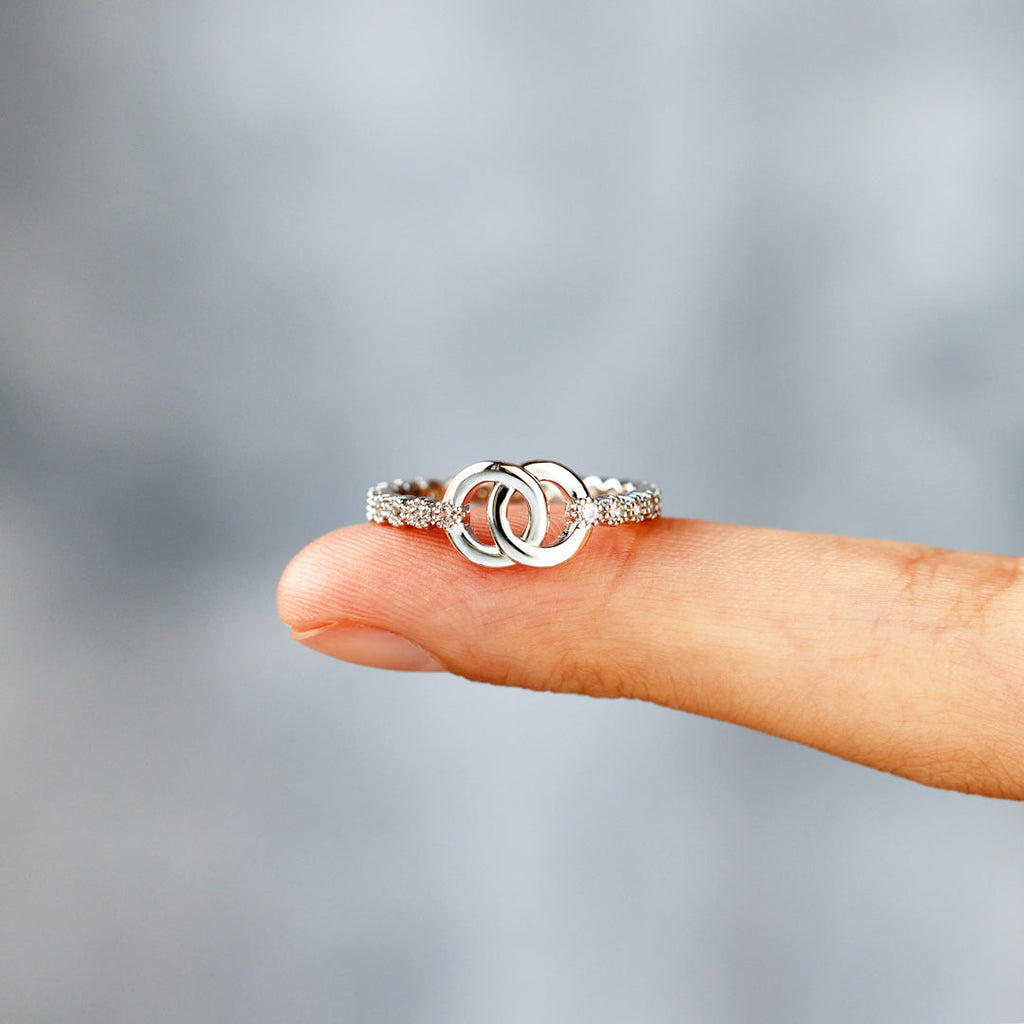 Adelaide | Women Mother Daughter Interlocking Pave Ring