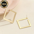 Tamsin | Women Minimalist Gold Plated Steel Square Drop Earrings