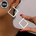 Tamsin | Women Minimalist Gold Plated Steel Square Drop Earrings