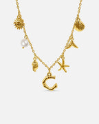 Gold Ocean Letter Necklace