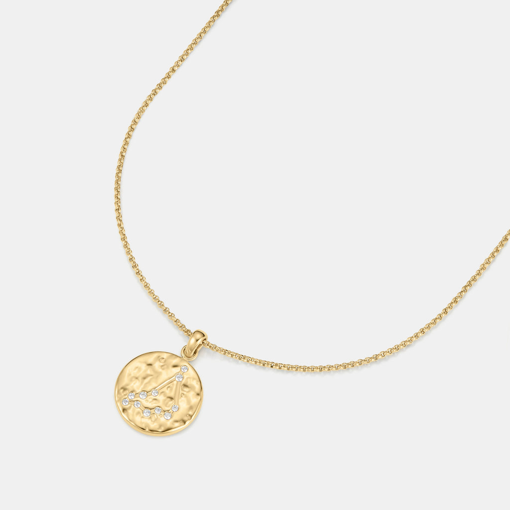 Gold zodiac talisman necklace