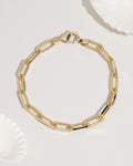 Gold chunky paperclip chain bracelet