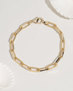 Gold chunky paperclip chain bracelet