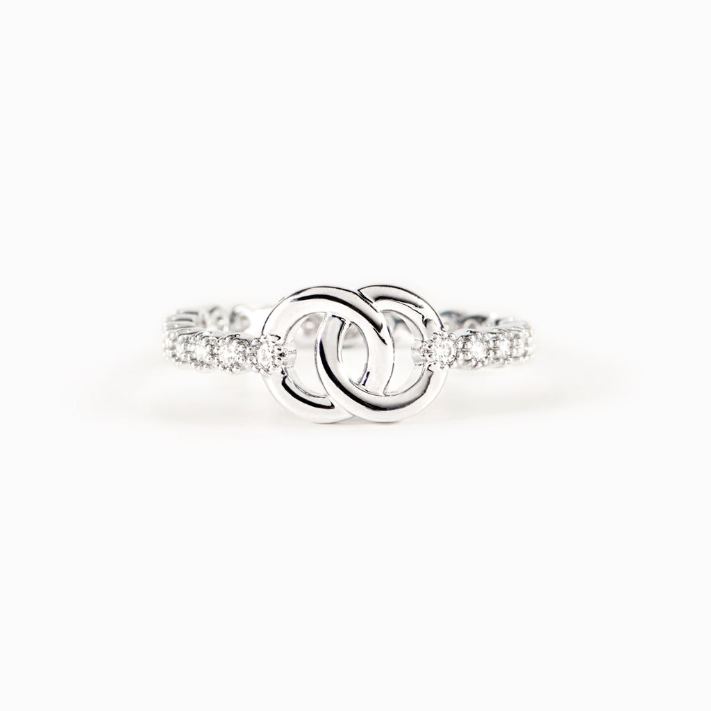 Adelaide | Women Mother Daughter Interlocking Pave Ring