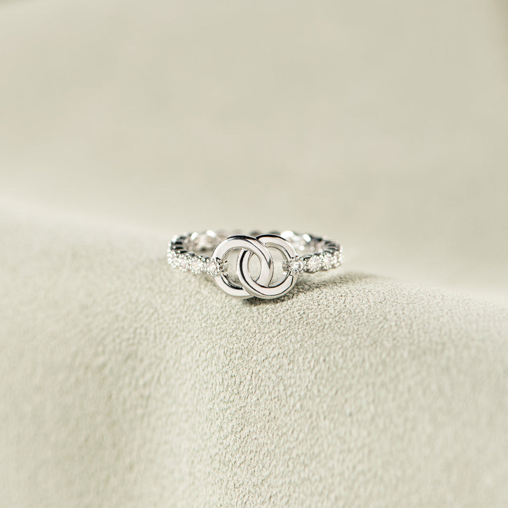 Adelaide | Women Mother Daughter Interlocking Pave Ring