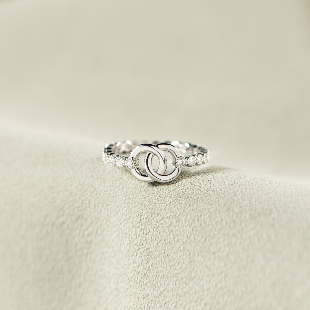 Adelaide | Women Mother Daughter Interlocking Pave Ring