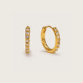 Gold Crystal Huggies, gold huggie earrings with clear crystal