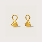 Gold Heart Charms, detachable gold earring charms with heart design