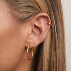 Women Classic Midi Hoop Earrings 20 mm in gold tone