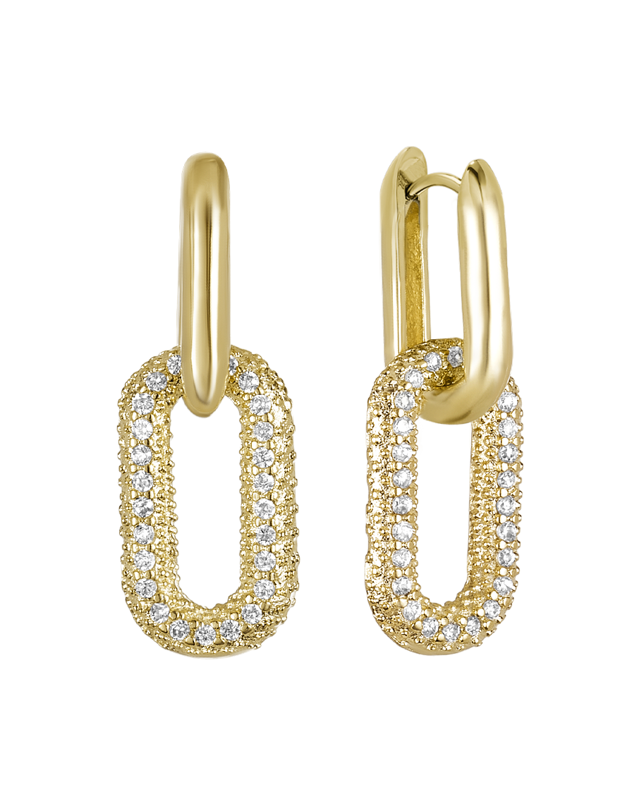 Stone Link Earrings