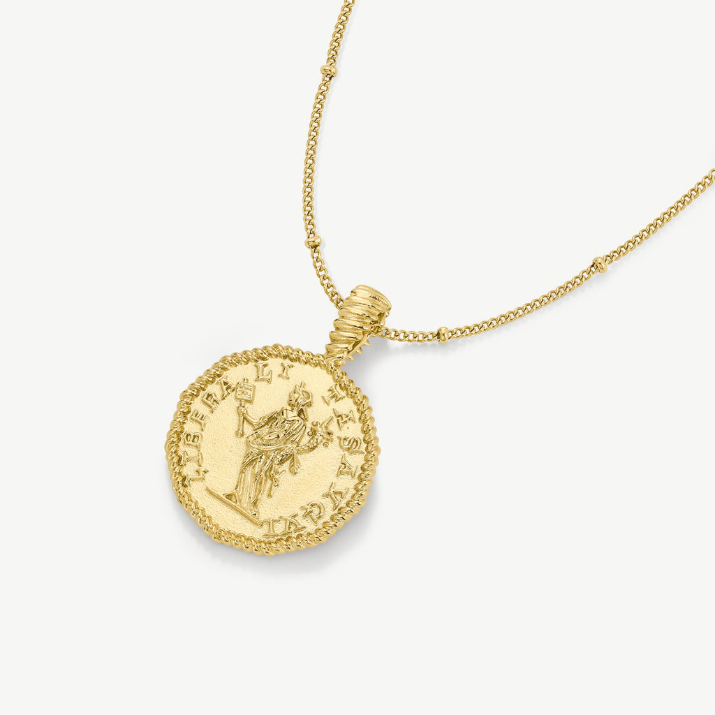 Athena coin pendant necklace