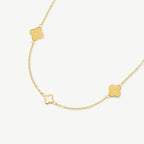 Gold multi clover pendant necklace