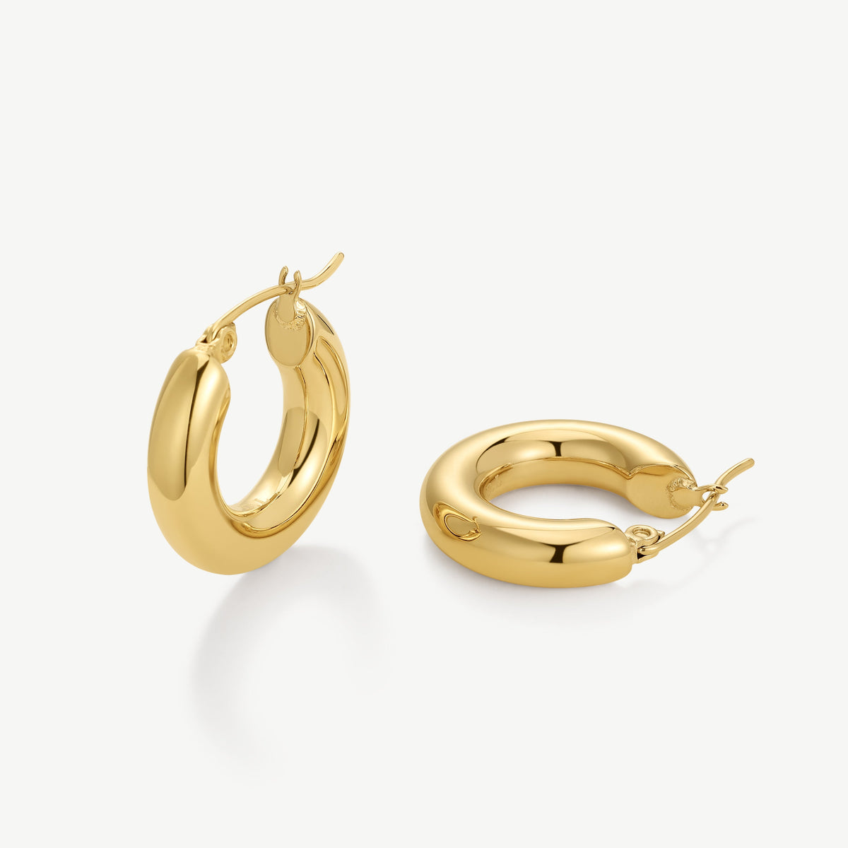 Gold chubby hoop earrings