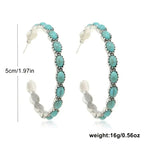 Vintage Bohemian Turquoise Circle Earrings
