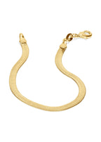 Gold flat snake chain bracelet