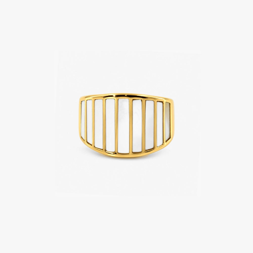 Striped Mother of Pearl Ring