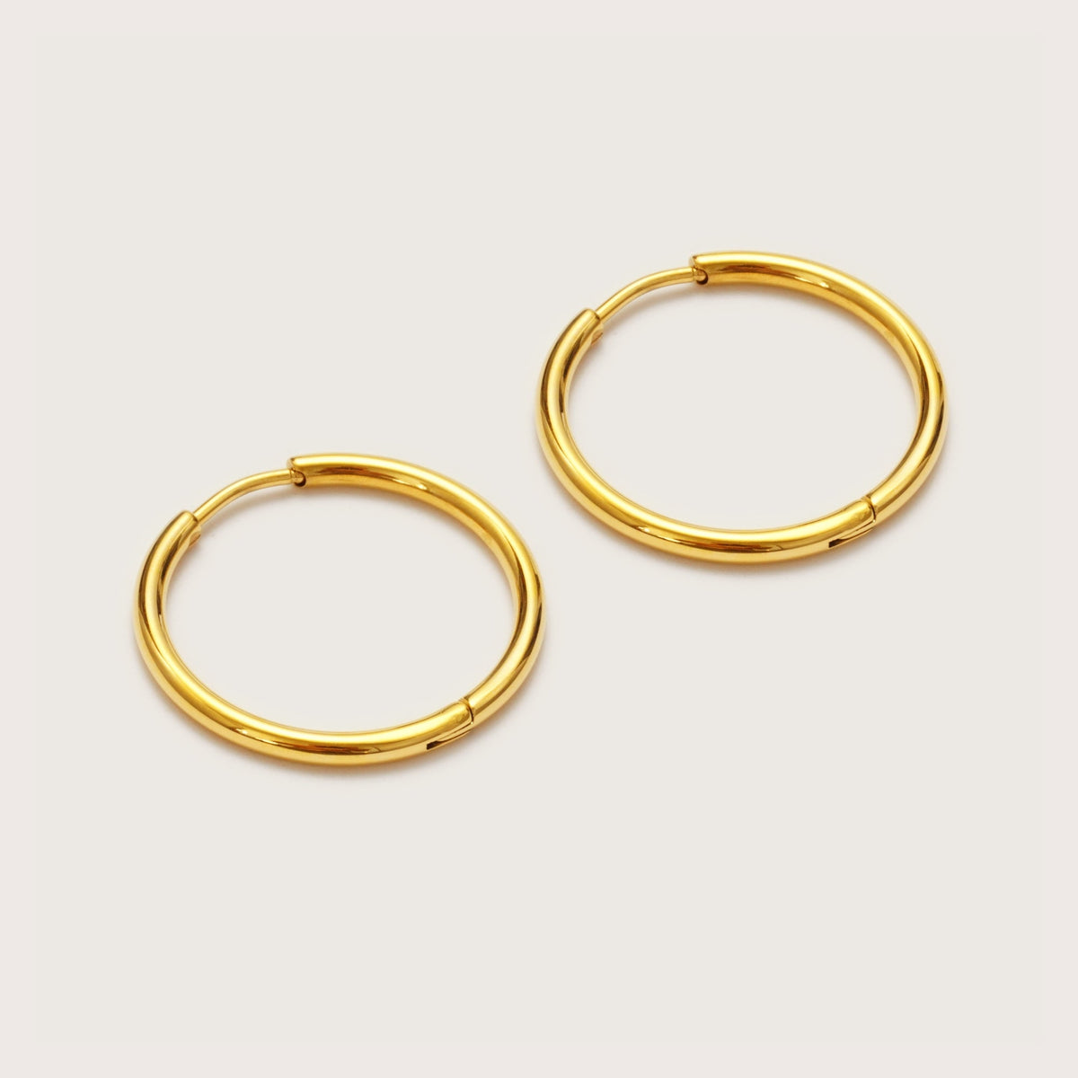 Gold Ultimate Midi Hoops 20mm close-up showing smooth hoop profile
