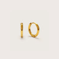 Women Small Huggie Hoop Earrings With Clicker Closure in gold tone
