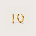 Women Small Huggie Hoop Earrings With Clicker Closure in gold tone
