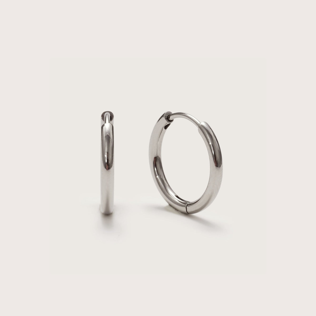 Women Classic Mini Hoop Earrings 10 mm in silver tone