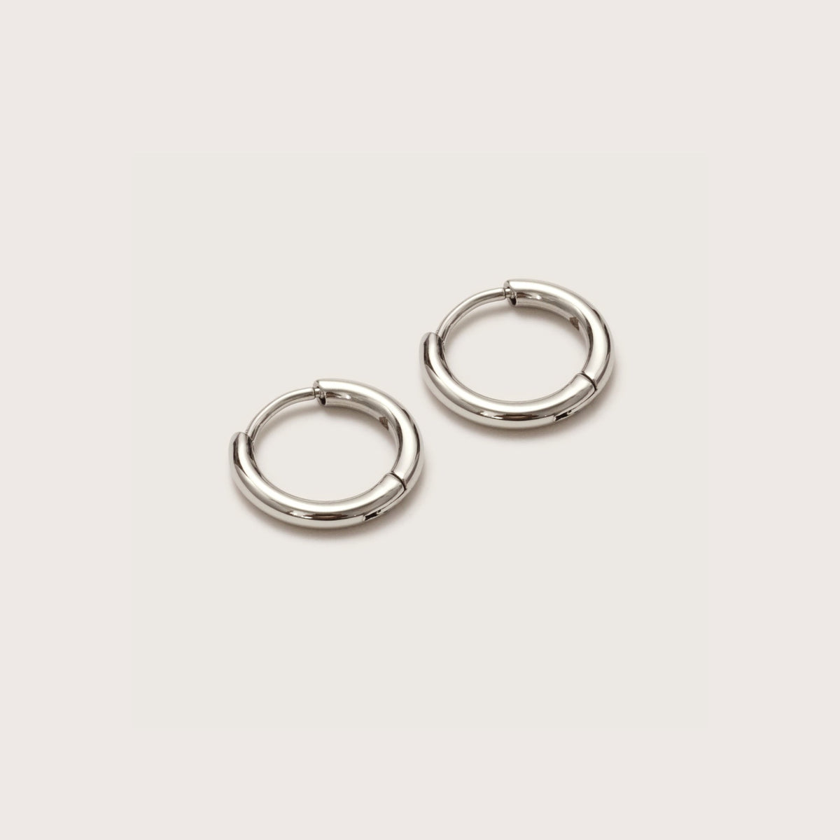 Silver Ultimate Huggies 8mm close-up showing smooth hoop detail
