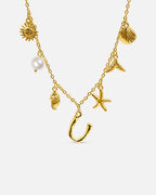 Gold Ocean Letter Necklace