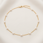 Freshwater Pearls Anklet, Gold