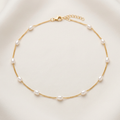 Freshwater Pearls Anklet, Gold
