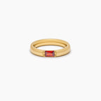 Baguette Birthstone Band Ring