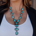Odette | Women Turquoise Statement Necklace and Earrings Set