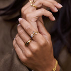 Crystal White Blossom Ring Gold - Beautiful Earth Boutique