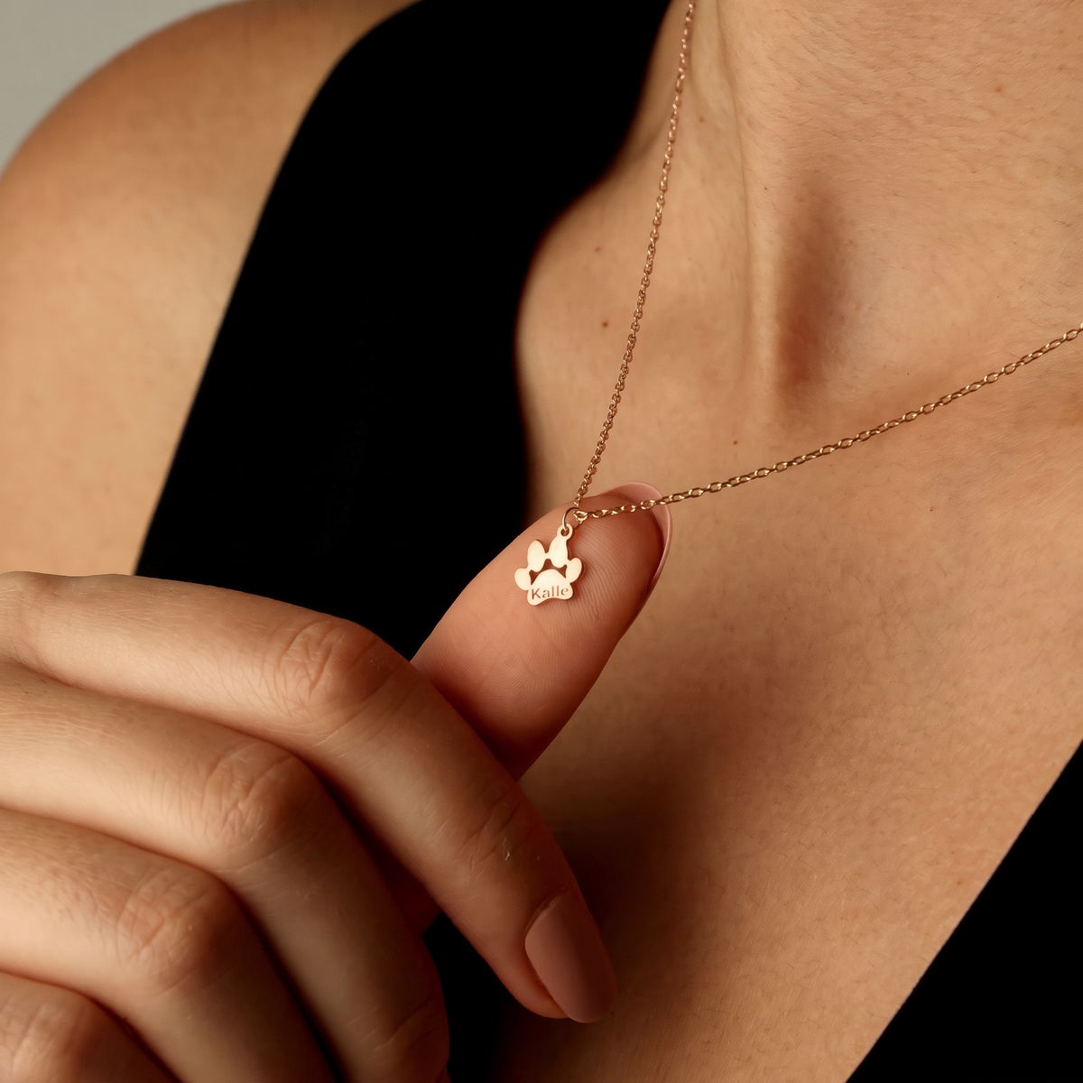 Paw Print Name Necklace/Bracelet in Rose Gold