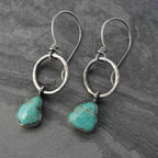 Vintage Silver Earrings with Turquoise Stone