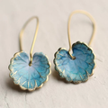 Vintage Earrings in Blue Leaf Design