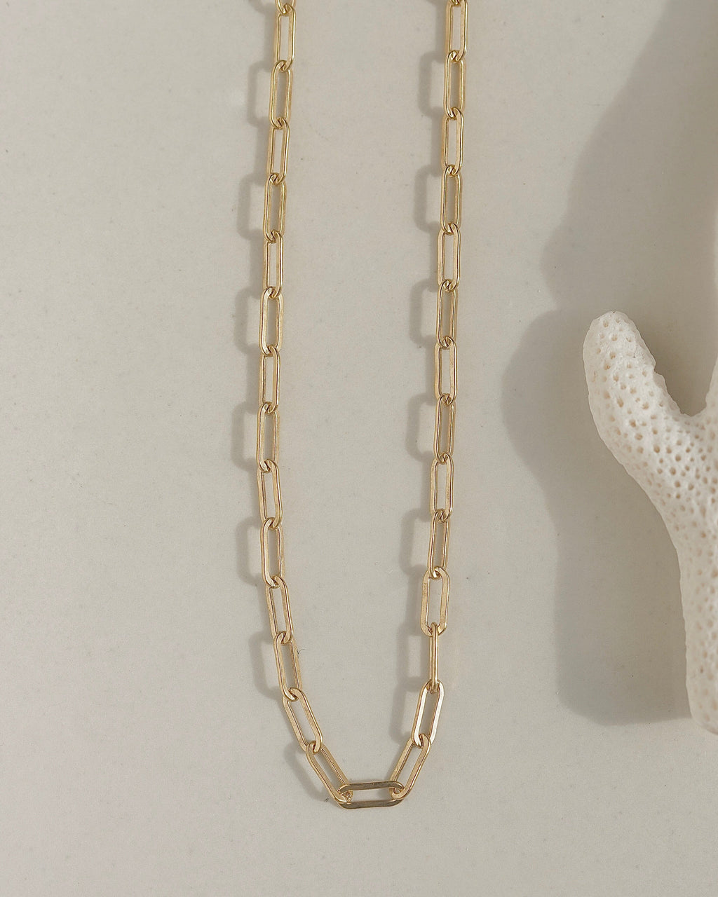 Gold link chain necklace