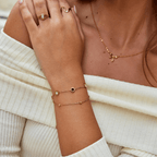 Onyx & White Stone Bracelet - Beautiful Earth Boutique
