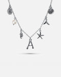 Silver Ocean Letter Necklace