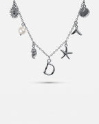 Silver Ocean Letter Necklace