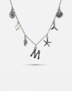 Silver Ocean Letter Necklace