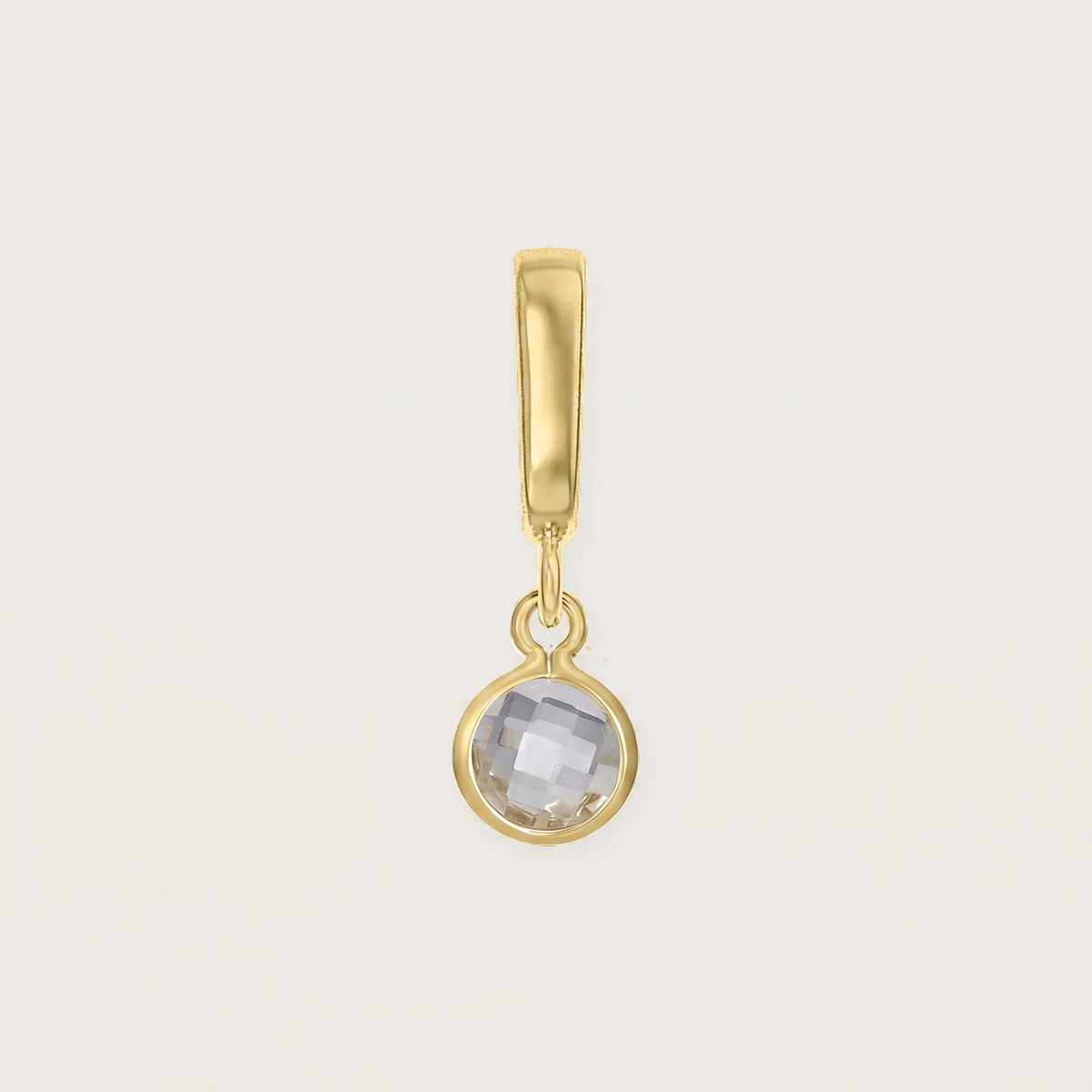 April - Clear Quartz birthstone charm