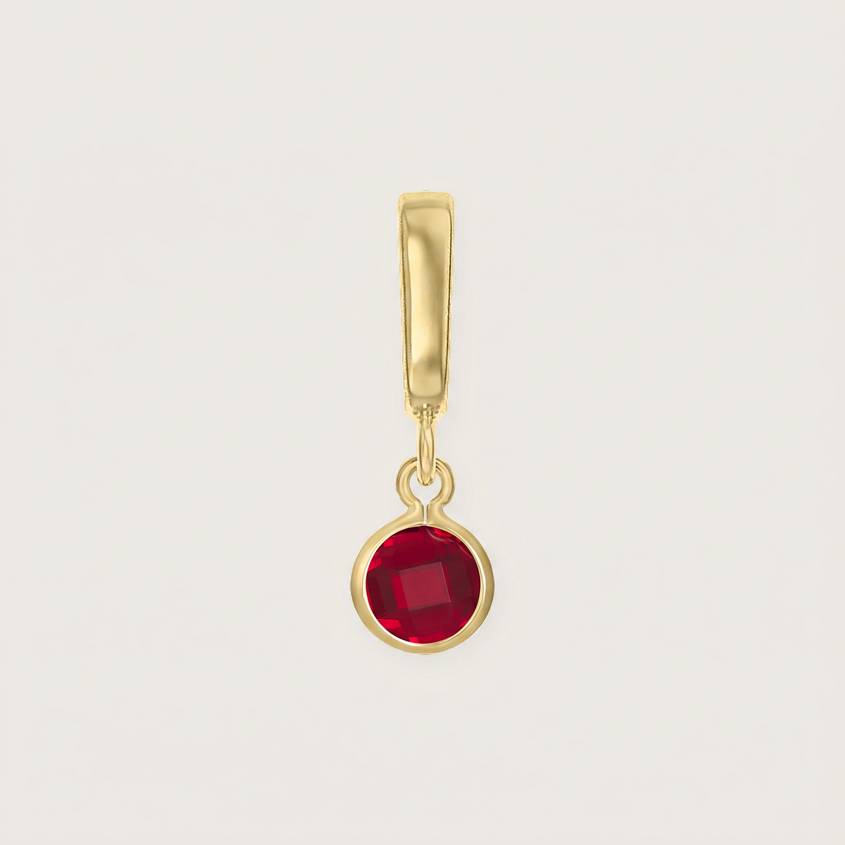 July - Ruby birthstone charm