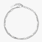 Double White Beaded Bracelet