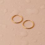 Thin Hoop Earrings, Medium / Gold Color